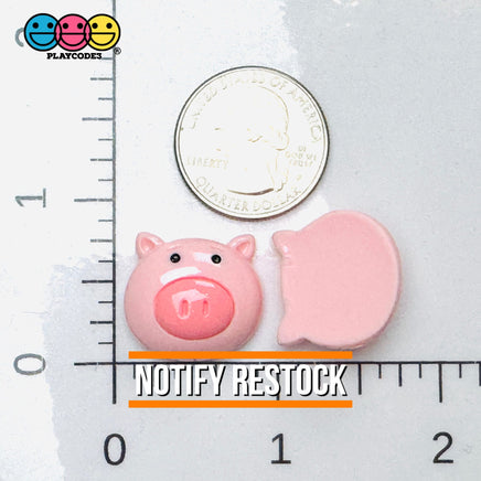 Piggy Pink Face Charm Flatback Kawaii Pig Charms Decoden Cabochons 10 Pcs