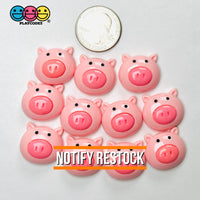 Piggy Pink Face Charm Flatback Kawaii Pig Charms Decoden Cabochons 10 Pcs