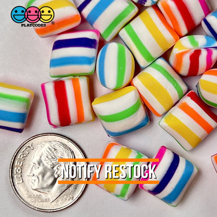 Pillow After Dinner Mint Rainbow Candy Charms Fake Polymer Clay Candies 25 Pieces Charm