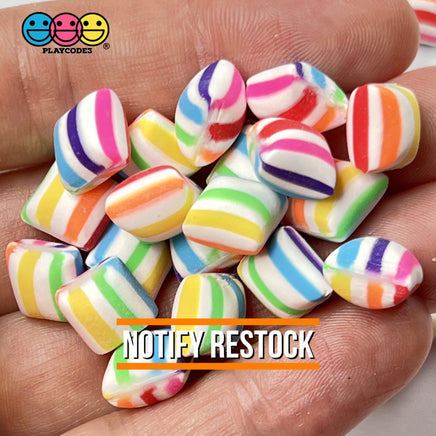 Pillow After Dinner Mint Rainbow Candy Charms Fake Polymer Clay Candies 25 Pieces Charm