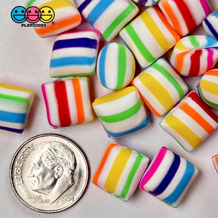 Pillow After Dinner Mint Rainbow Candy Charms Fake Polymer Clay Candies 25 Pieces Charm