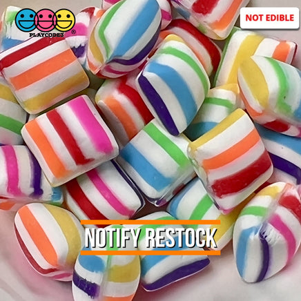 Pillow After Dinner Mint Rainbow Candy Charms Fake Polymer Clay Candies 25 Pieces Charm