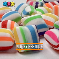 Pillow After Dinner Mint Rainbow Candy Charms Fake Polymer Clay Candies 25 Pieces Charm