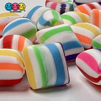 Pillow After Dinner Mint Rainbow Candy Charms Fake Polymer Clay Candies 25 Pieces Charm