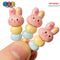 Pink Bunny On A Stick Cute Dango Kawaii Easter Charm Flat Back Cabochons Decoden 10 Pcs