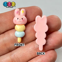 Pink Bunny On A Stick Cute Kawaii Easter Charm Flat Back Cabochons Decoden 10 Pcs Playcode3 Llc