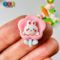 Pink Bunny Rabbit Flower Easter Flat Back Charms Cabochons Decoden Charm 10 Pcs Playcode3 Llc
