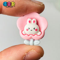 Pink Bunny Rabbit Flower Easter Flat Back Charms Cabochons Decoden Charm 10 Pcs Playcode3 Llc