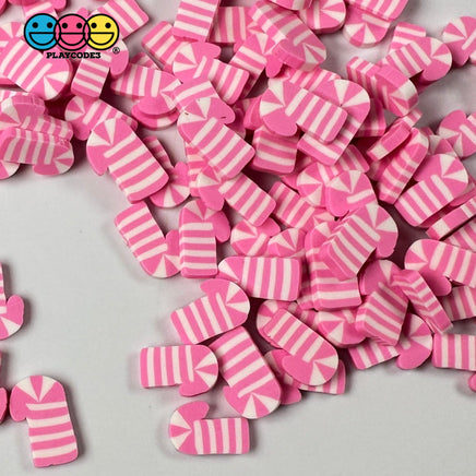 Pink Candy Cane Fimo Slices Polymer Clay Fake Sprinkles Christmas Funfetti 10/5 Mm Playcode3 Llc