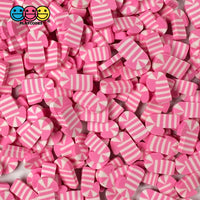 Pink Candy Cane Fimo Slices Polymer Clay Fake Sprinkles Christmas Funfetti 10/5 Mm Playcode3 Llc
