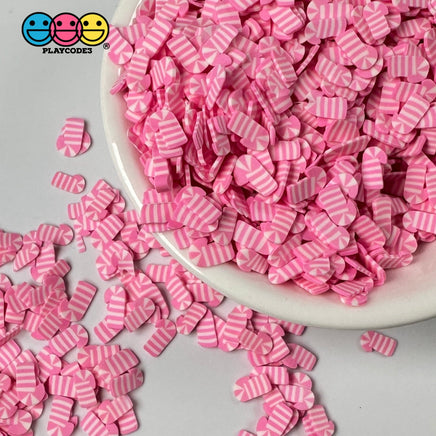 Pink Candy Cane Fimo Slices Polymer Clay Fake Sprinkles Christmas Funfetti 10/5 Mm Playcode3 Llc