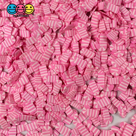 Pink Candy Cane Fimo Slices Polymer Clay Fake Sprinkles Christmas Funfetti 10/5 Mm Playcode3 Llc