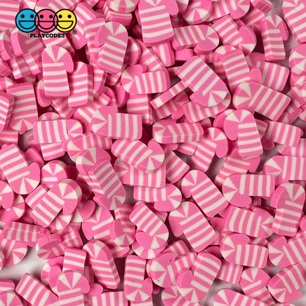 Pink Candy Cane Fimo Slices Polymer Clay Fake Sprinkles Christmas Funfetti 10/5 Mm Playcode3 Llc