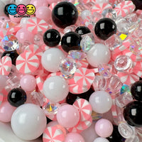Pink Christmas Rhinestone Black Beads Peppermint Fake Clay Sprinkles Decoden Fimo Jimmies Playcode3
