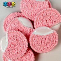 Pink Cookie Fake Food Mini And Cream Flatback Cabochons Decoden Charm 10 Pcs