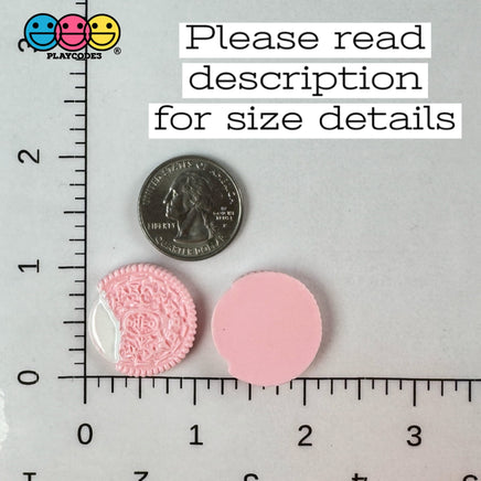 Pink Cookie Fake Food Mini And Cream Flatback Cabochons Decoden Charm 10 Pcs