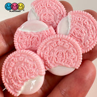 Pink Cookie Fake Food Mini And Cream Flatback Cabochons Decoden Charm 10 Pcs