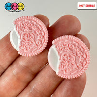 Pink Cookie Fake Food Mini And Cream Flatback Cabochons Decoden Charm 10 Pcs