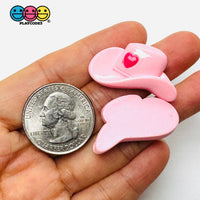 Pink Cowgirl Hat with Heart Flatback Charms Western Craft Supply 10pcs - Fake Food