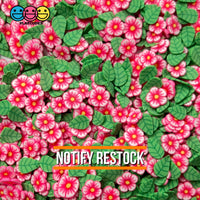 Pink Flower Summer Leaves Mix Fimo Flowers Fake Sprinkles Confetti Funfetti 20 Grams Sprinkle