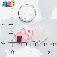 Pink Gingerbread House Christmas Holiday Flatback Cabochons Decoden Charm 10 Pcs Playcode3