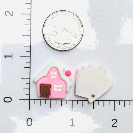 Pink Gingerbread House Christmas Holiday Flatback Cabochons Decoden Charm 10 Pcs Playcode3