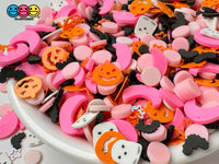 Pink Halloween Jack-O-Lantern Moon Ghost Bat Glitter Holiday Fake Clay Sprinkles Decoden Fimo