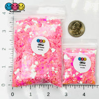 Pink Hearts Glitter Valentine’s Day Multiple Sizes Plastic Decoden Funfetti Playcode3 Llc
