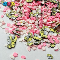 Pink Hot White Flower Spring Yellow Bee Fake Clay Sprinkles Decoden Fimo Jimmies Playcode3 Llc