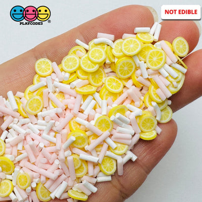 Pink Lemonade Mix Design Polymer Clay Fake Sprinkles Decoden Jimmies Sprinkle