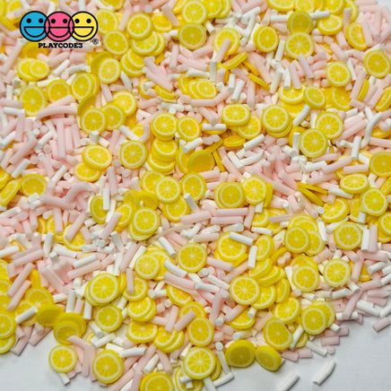 Pink Lemonade Mix Design Polymer Clay Fake Sprinkles Decoden Jimmies Sprinkle