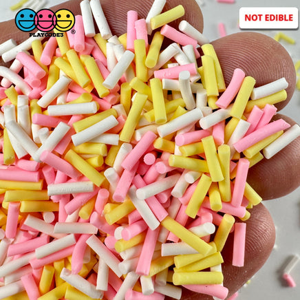 Pink Lemonade White Yellow Fake Clay Sprinkles Decoden Fimo Jimmies Playcode3 Llc Sprinkle