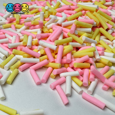 Pink Lemonade White Yellow Fake Clay Sprinkles Decoden Fimo Jimmies Playcode3 Llc Sprinkle