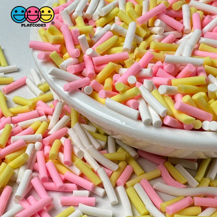 Pink Lemonade White Yellow Fake Clay Sprinkles Decoden Fimo Jimmies Playcode3 Llc Sprinkle