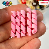 Pink (Strawberry) Curls Fake Candy Charm Cabochon Polymer Clay Bake Decoden 20 Pcs