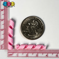 Pink (Strawberry) Curls Fake Candy Charm Cabochon Polymer Clay Bake Decoden 20 Pcs