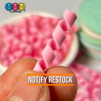 Pink (Strawberry) Curls Fake Candy Charm Cabochon Polymer Clay Bake Decoden 20 Pcs