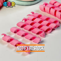 Pink (Strawberry) Curls Fake Candy Charm Cabochon Polymer Clay Bake Decoden 20 Pcs