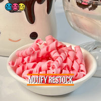 Pink (Strawberry) Curls Fake Candy Charm Cabochon Polymer Clay Bake Decoden 20 Pcs
