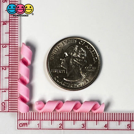 Pink (Strawberry) Curls Fake Candy Charm Cabochon Polymer Clay Bake Decoden 20 Pcs