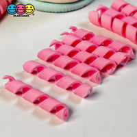 Pink (Strawberry) Curls Fake Candy Charm Cabochon Polymer Clay Bake Decoden 20 Pcs