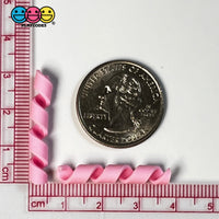 Pink (Strawberry) Curls Fake Candy Charm Cabochon Polymer Clay Bake Decoden 20 Pcs