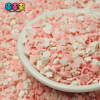Pink White Spring Blossom Flowers Summer 5Mm Fake Clay Sprinkles Decoden Fimo Jimmies Sprinkle
