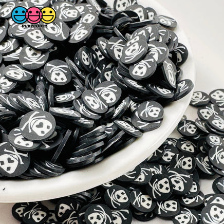 Pirate Flag Skeleton And Cross Bone Clay Fimo Slices Halloween Sprinkles Decoden 100 Grams Sprinkle