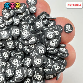 Pirate Flag Skeleton And Cross Bone Clay Fimo Slices Halloween Sprinkles Decoden Sprinkle