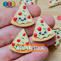 Pizza Pepperoni Slice Mini Flatback Charms Kawaii Face Cabochons Decoden 10 Pcs Charm