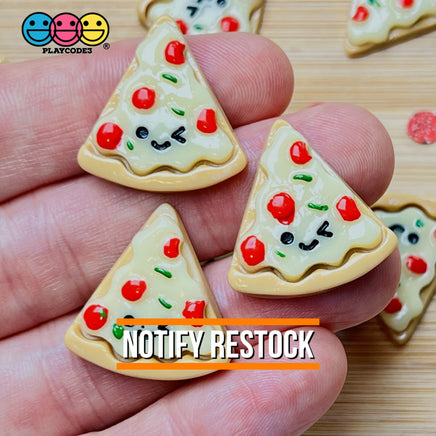 Pizza Pepperoni Slice Mini Flatback Charms Kawaii Face Cabochons Decoden 10 Pcs Charm