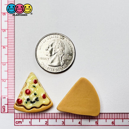 Pizza Pepperoni Slice Mini Flatback Charms Kawaii Face Cabochons Decoden 10 Pcs Charm
