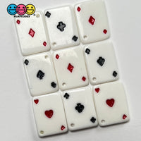 Playing Cards Poker Game Casino Charm Flatback With Holes Ace Hearts Clubs Spades Diamonds Cabochons