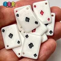 Playing Cards Poker Game Casino Charm Flatback With Holes Ace Hearts Clubs Spades Diamonds Cabochons